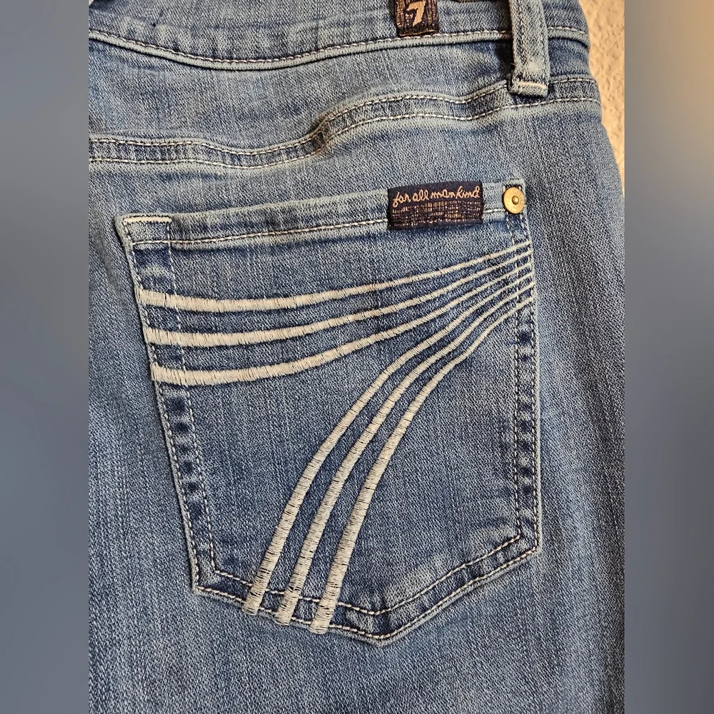 7 For All Mankind Light Blue Flare Jeans - Picture 5 of 9